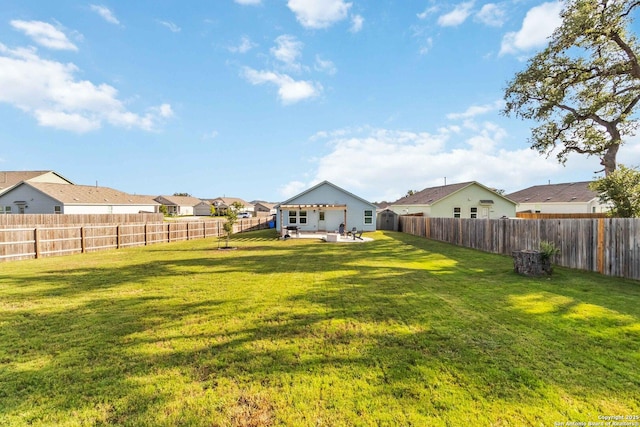 5331 Fair Moon, Bulverde, TX 78163 - fenced backyard with a residential view and a patio area