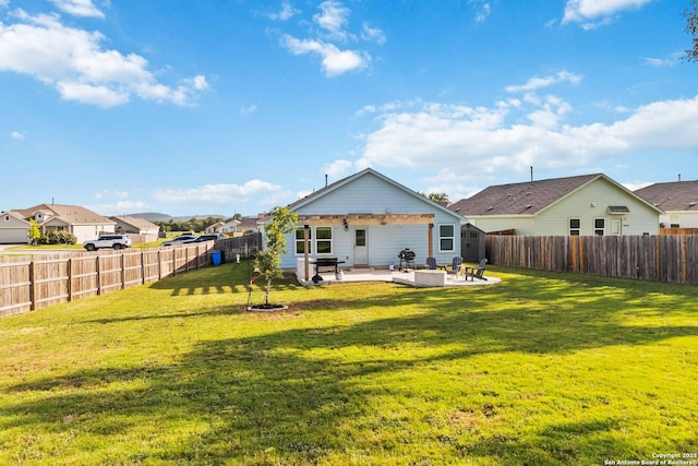 5331 Fair Moon, Bulverde, TX 78163 - rear view of property featuring a patio area, a fenced backyard, and a residential view