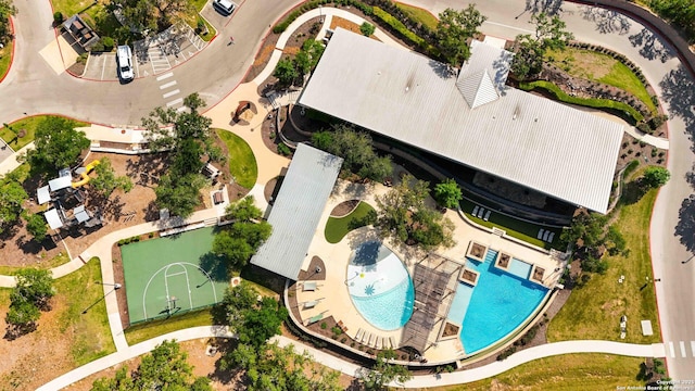 5331 Fair Moon, Bulverde, TX 78163 - aerial view of a pool