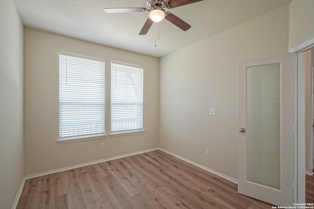 27422 Bighorn Sheep, Boerne, TX 78015 - unfurnished room with light wood finished floors and a ceiling fan