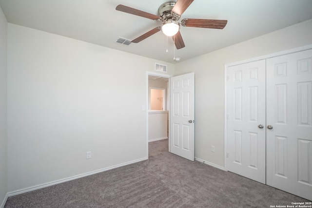 27422 Bighorn Sheep, Boerne, TX 78015 - unfurnished bedroom with carpet flooring, a closet, and a ceiling fan