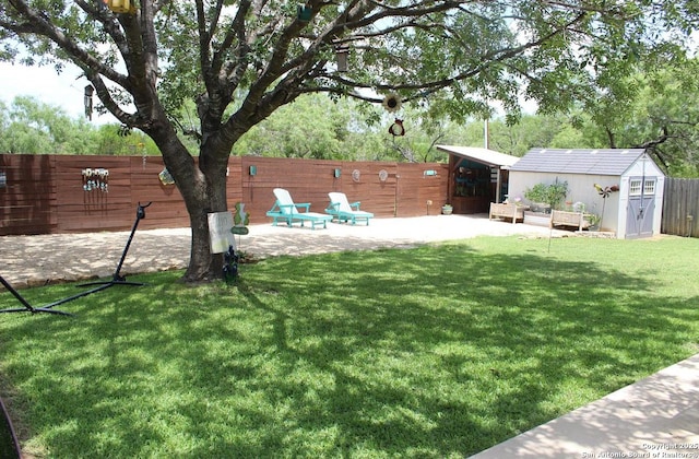 105 Yucca, Jourdanton, TX 78026 - fenced backyard with a shed and a patio