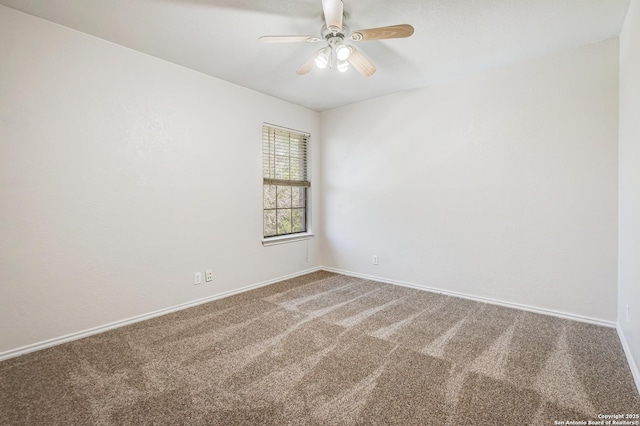 4763 Bending Grv, San Antonio, TX 78259 - carpeted empty room with a ceiling fan and baseboards