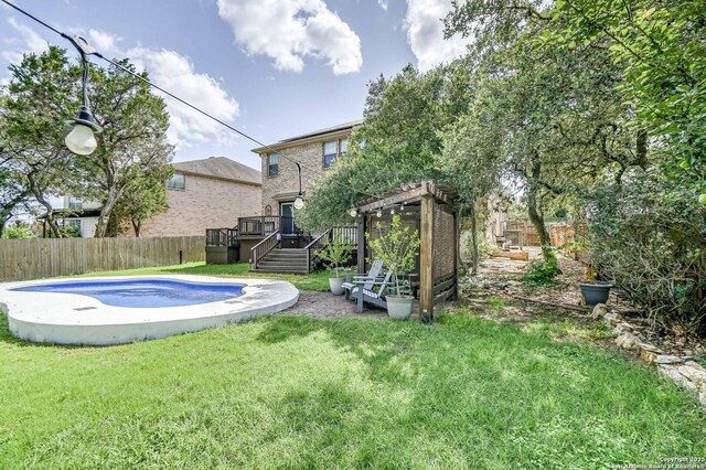 4763 Bending Grv, San Antonio, TX 78259 - fenced backyard featuring a deck