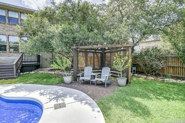 4763 Bending Grv, San Antonio, TX 78259 - view of yard with a patio area, a pergola, and an outdoor pool
