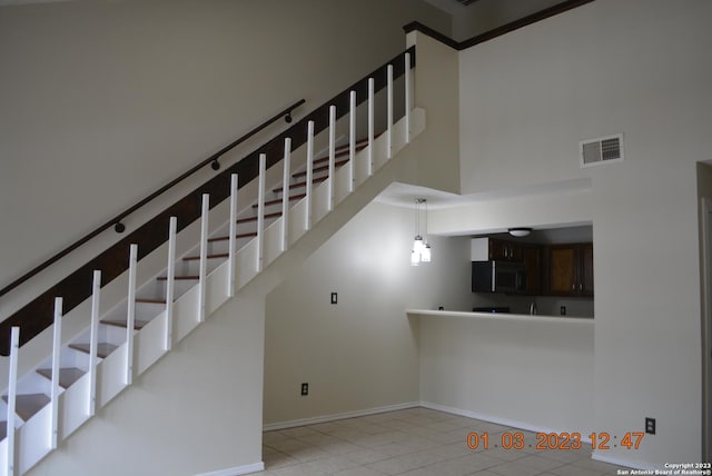 4107 Medical Dr Unit 8204, San Antonio, TX 78229 - stairs with baseboards and tile patterned flooring