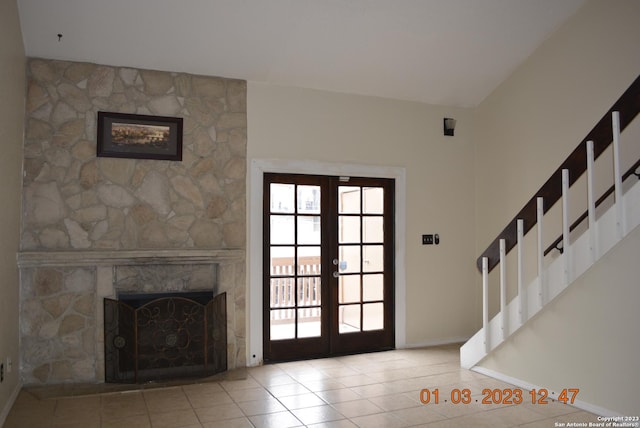 4107 Medical Dr Unit 8204, San Antonio, TX 78229 - foyer featuring french doors, tile patterned flooring, and stairs