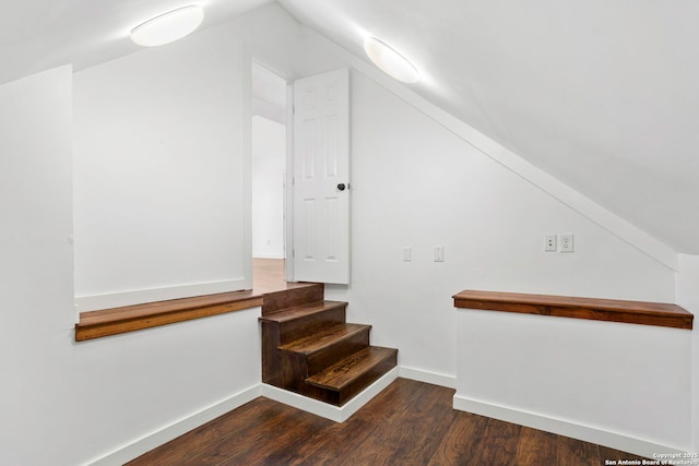 110 Vitra, San Antonio, TX 78210 - stairway with wood finished floors and lofted ceiling