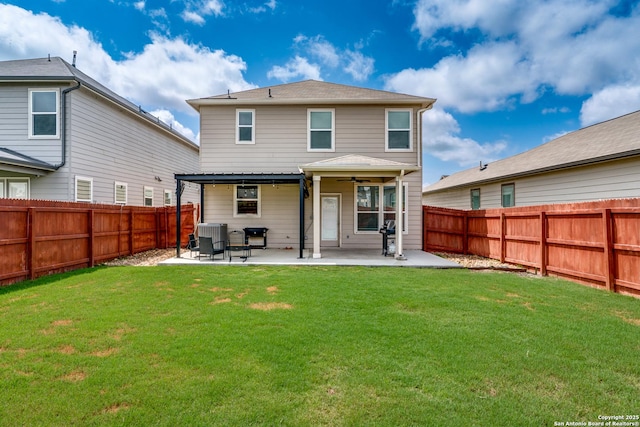 6583 Runaway, Converse, TX 78109 - rear view of property featuring a patio, a fenced backyard, and a ceiling fan