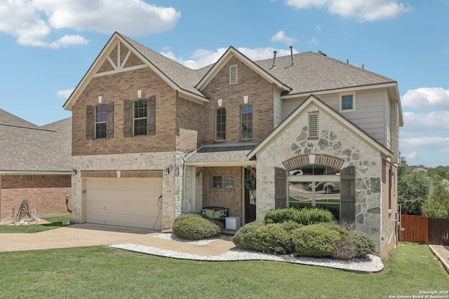 630 Oxalis, San Antonio, TX 78260 - view of front of property with stone siding, roof with shingles, concrete driveway, and an attached garage