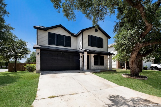 7907 Oakwood Pnes, San Antonio, TX 78254 - traditional-style house with an attached garage and concrete driveway