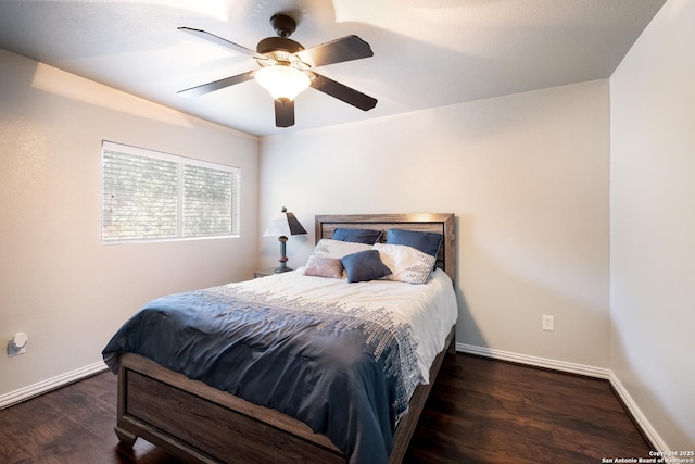 7907 Oakwood Pnes, San Antonio, TX 78254 - bedroom with wood finished floors and ceiling fan