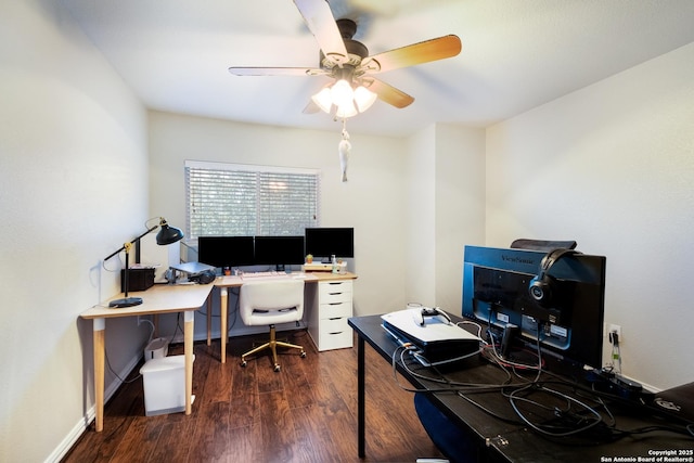 7907 Oakwood Pnes, San Antonio, TX 78254 - office space with wood finished floors and a ceiling fan