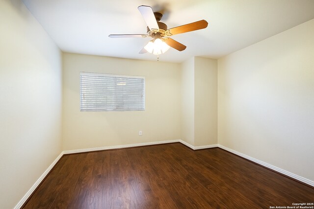 7907 Oakwood Pnes, San Antonio, TX 78254 - empty room with dark wood finished floors and a ceiling fan