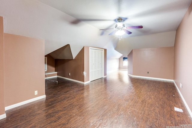 9248 Fm 725, Mcqueeney, TX 78123 - bonus room featuring ceiling fan, wood finished floors, and lofted ceiling