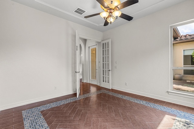 22715 Colibries, San Antonio, TX 78261 - spare room featuring baseboards and a ceiling fan