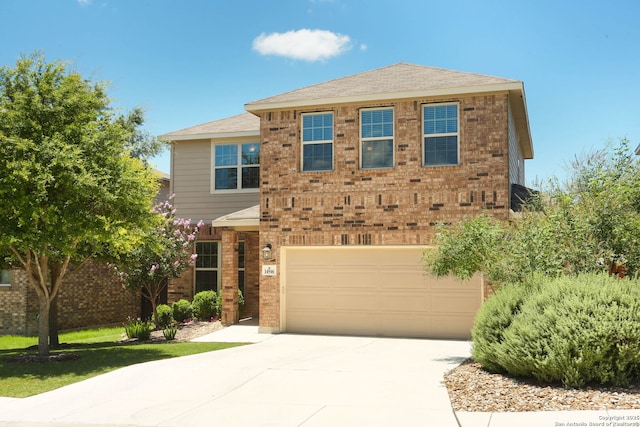14946 Costa Leon, San Antonio, TX 78245 - view of front of home with concrete driveway, an attached garage, and brick siding
