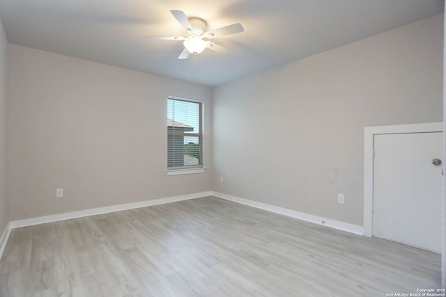 14946 Costa Leon, San Antonio, TX 78245 - unfurnished room featuring a ceiling fan and light wood-style flooring