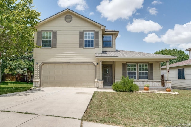 109 Bay Willow, Cibolo, TX 78108 - view of front facade with an attached garage, driveway, and covered porch