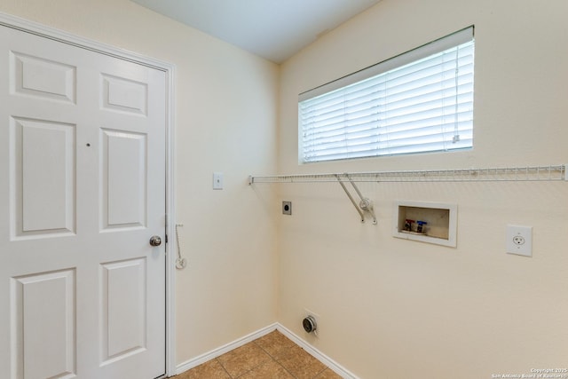109 Bay Willow, Cibolo, TX 78108 - washroom with electric dryer hookup, washer hookup, light tile patterned floors, and hookup for a gas dryer