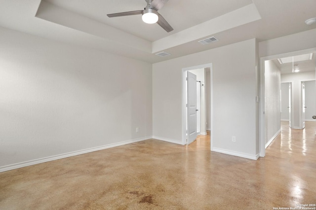 150 Hill Dr, Spring Branch, TX 78070 - unfurnished room featuring attic access, a tray ceiling, ceiling fan, and a smoke detector