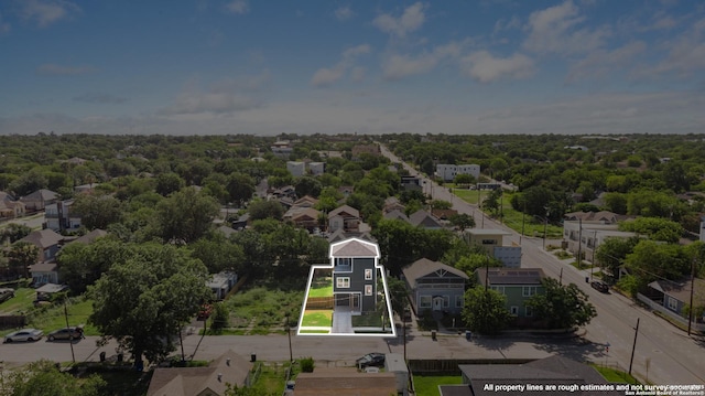 326 Cactus, San Antonio, TX 78203 - aerial view of residential area with property parcel outlined