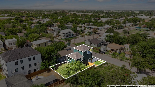 326 Cactus, San Antonio, TX 78203 - aerial perspective of suburban area featuring property boundaries highlighted