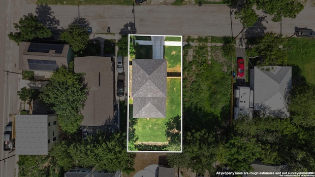 326 Cactus, San Antonio, TX 78203 - aerial view of property and surrounding area with property parcel outlined