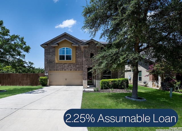 280 Tufted, San Antonio, TX 78253 - traditional home featuring brick siding, a garage, and driveway