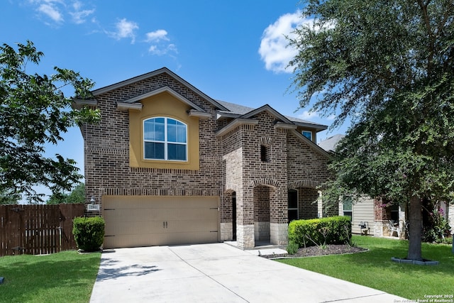 280 Tufted, San Antonio, TX 78253 - view of front of house featuring brick siding, a garage, and concrete driveway