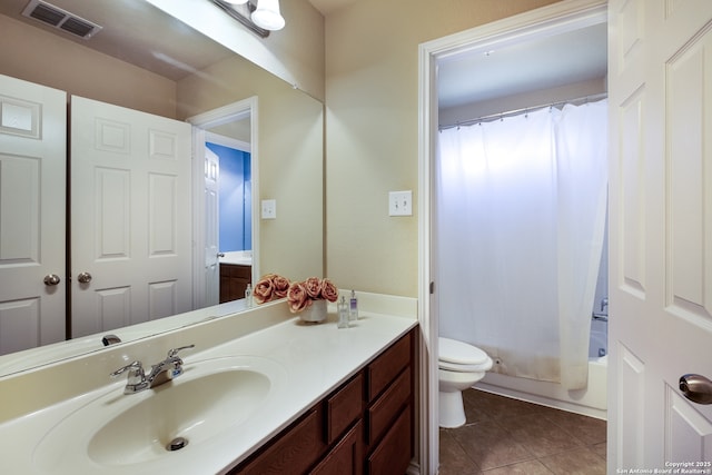 280 Tufted, San Antonio, TX 78253 - bathroom featuring vanity, tile patterned flooring, and shower / bathtub combination with curtain