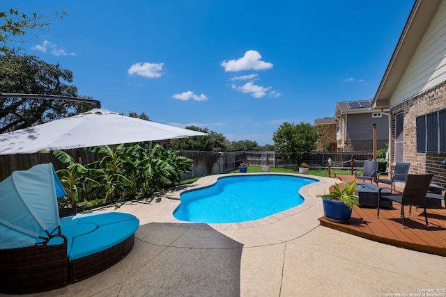 280 Tufted, San Antonio, TX 78253 - view of pool featuring a fenced backyard, a patio area, and a wooden deck
