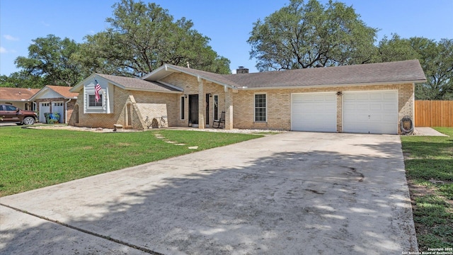 1703 Redwood, Seguin, TX 78155 - ranch-style house with a garage, brick siding, and driveway