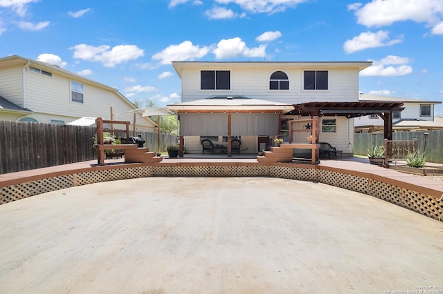9915 Mustang Isle, San Antonio, TX 78254 - rear view of property with a deck and a pergola