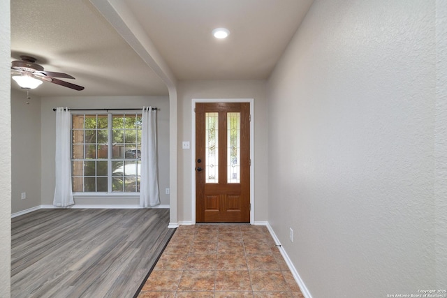 9915 Mustang Isle, San Antonio, TX 78254 - entryway with plenty of natural light, ceiling fan, and a textured wall