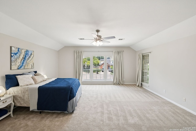 18310 Redwood Path, San Antonio, TX 78259 - bedroom featuring lofted ceiling, carpet, and a ceiling fan