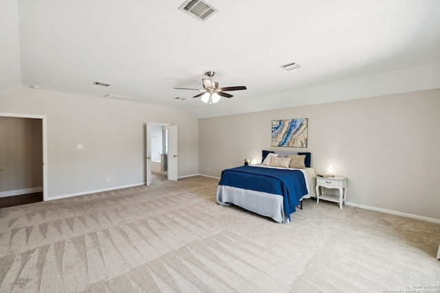18310 Redwood Path, San Antonio, TX 78259 - bedroom featuring carpet, lofted ceiling, and ceiling fan