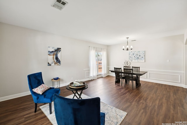 18310 Redwood Path, San Antonio, TX 78259 - sitting room with a chandelier and dark wood finished floors