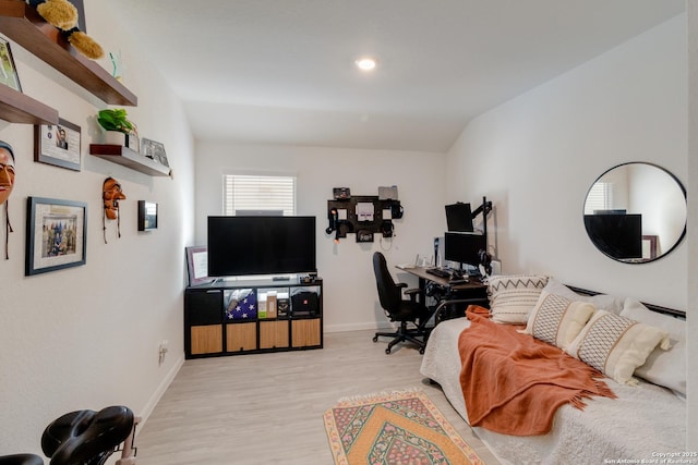 10626 Erinita, Converse, TX 78109 - office area with light wood-style floors, lofted ceiling, and recessed lighting