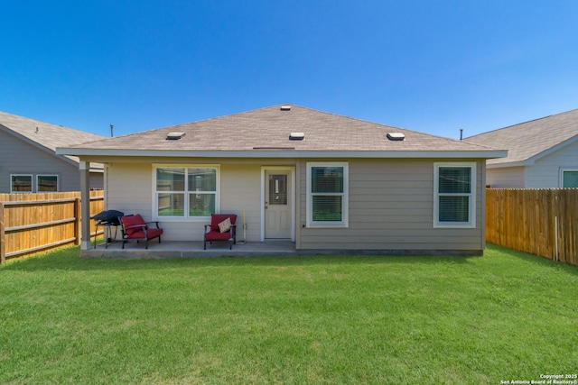 10626 Erinita, Converse, TX 78109 - back of property with a fenced backyard, a patio, and roof with shingles