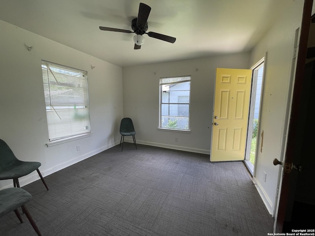 231 Carroll, San Antonio, TX 78225 - unfurnished room featuring dark colored carpet and a ceiling fan