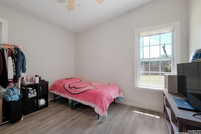 4914 Neer Ave, San Antonio, TX 78213 - bedroom featuring light wood-type flooring and ceiling fan
