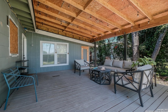4914 Neer Ave, San Antonio, TX 78213 - wooden terrace with an outdoor living space