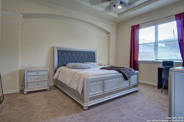 3915 Bacall, Converse, TX 78109 - bedroom featuring carpet flooring, ornamental molding, and a raised ceiling