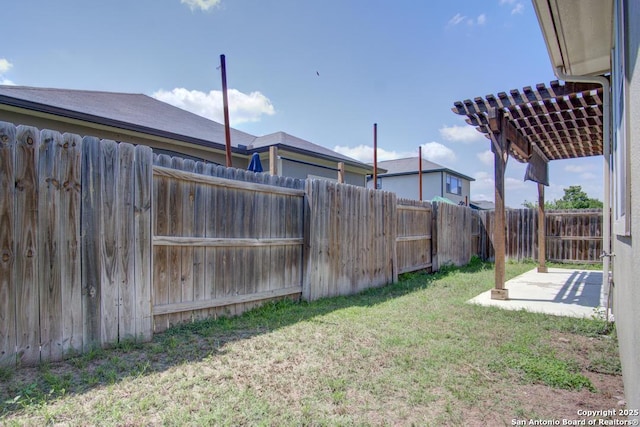 3915 Bacall, Converse, TX 78109 - fenced backyard featuring a patio and a pergola