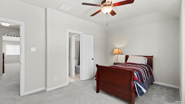 12618 Ozona Rnch, San Antonio, TX 78245 - carpeted bedroom featuring ensuite bathroom and ceiling fan