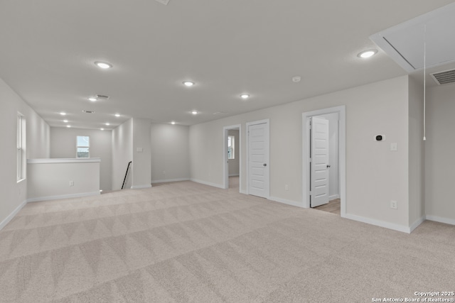 9962 Forestier Grn, San Antonio, TX 78214 - basement with light colored carpet and recessed lighting