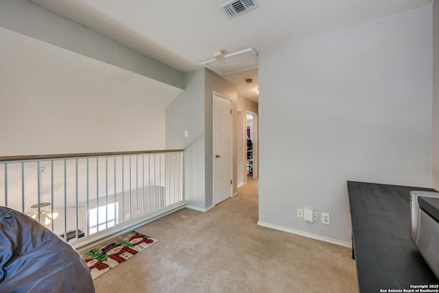 9406 Gillcross, San Antonio, TX 78250 - hall featuring carpet flooring and attic access