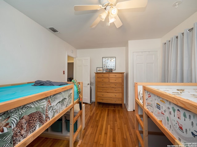 110 W Hermine Blvd, San Antonio, TX 78212 - bedroom featuring hardwood / wood-style floors and ceiling fan