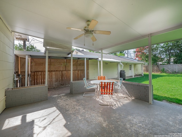 110 W Hermine Blvd, San Antonio, TX 78212 - view of patio with a ceiling fan and outdoor dining space